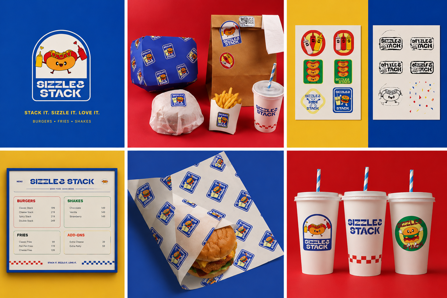 Sizzle and Stack full branding board